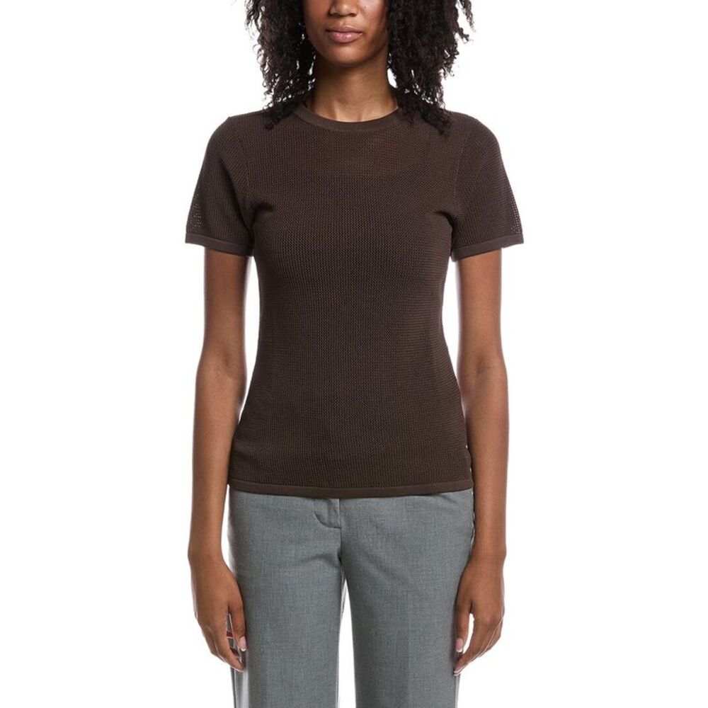 Rmn Studios Womens Textured Fitted T-Shirt, Brown